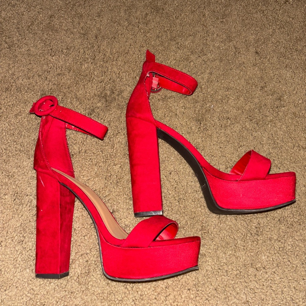 Red Platform Heels